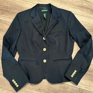 Ralph Lauren Women's Classic Black Blazer with Gold Buttons